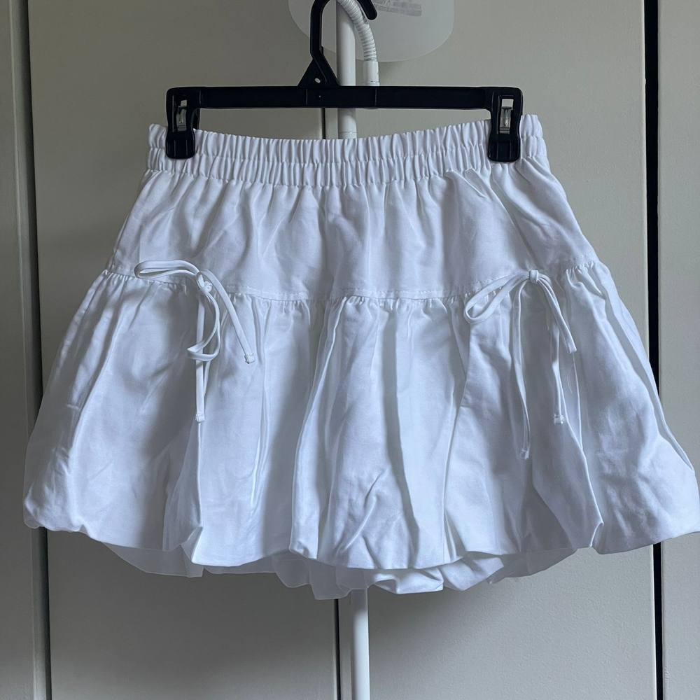No Boundaries White Ruffle Skirt